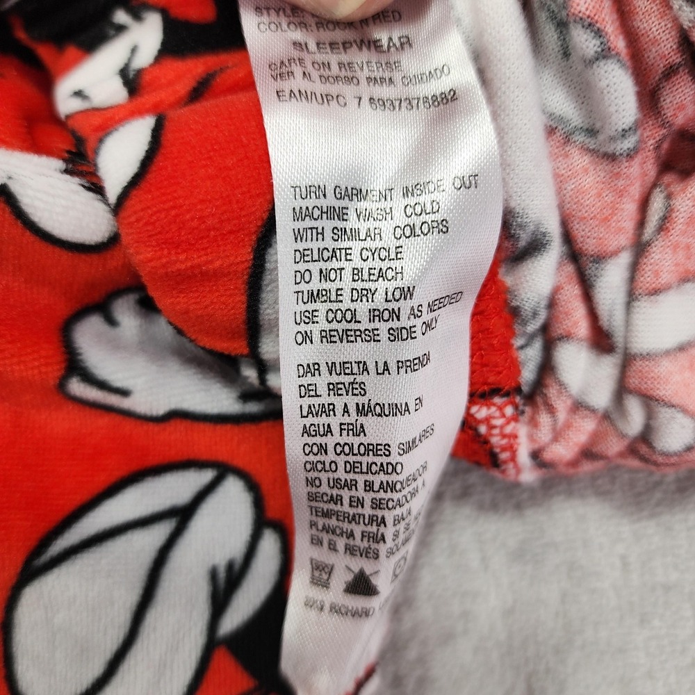 Disney Pants Womens S Red All Over Mickey Mouse Fleece Jogger Lounge Casual Soft - Picture 4 of 10